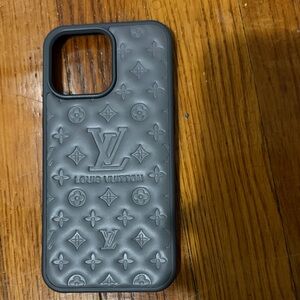 Louis Vuitton Black Embossed Phone Case